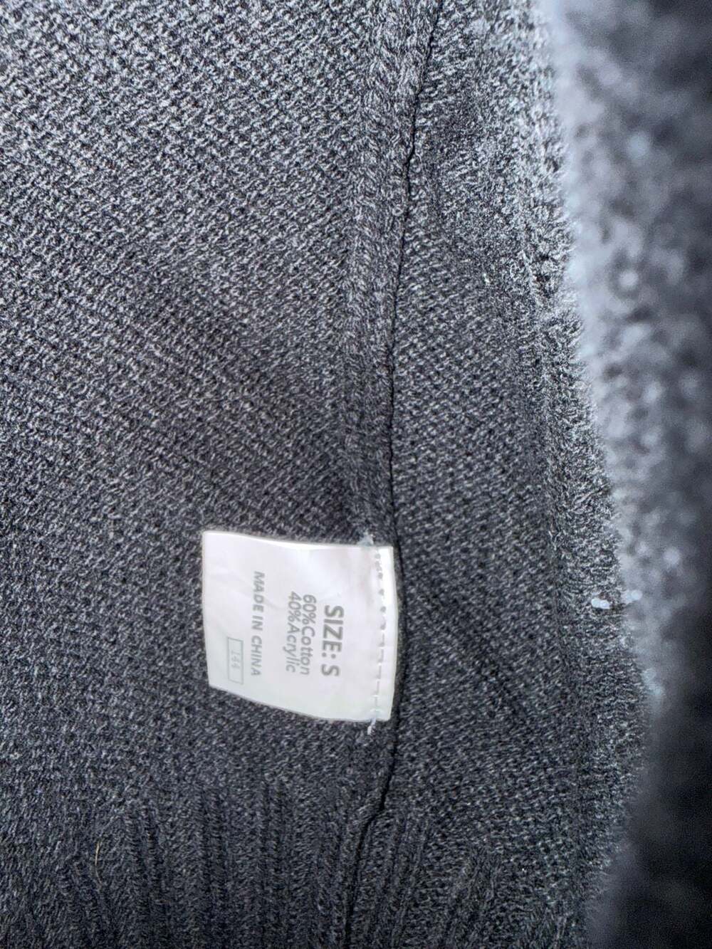 Black Ribbed Open-Front Cardigan Size S - Picture 3 of 3
